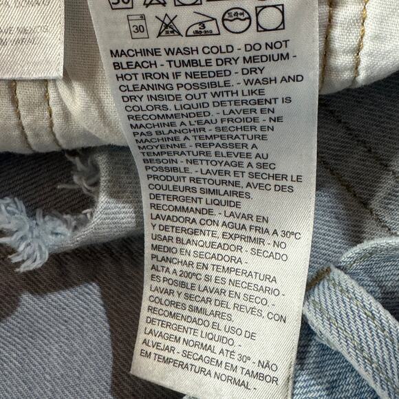 Levi’s 501 SZ W26 Jean Shorts Button-Fly Distressed Light Wash Frayed Hems Blue - Picture 10 of 11